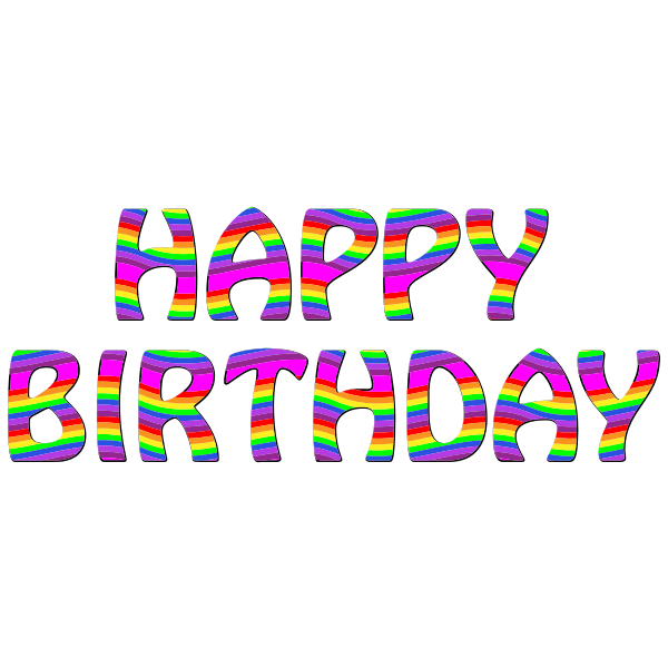 Rainbow Happy Birthday Typography