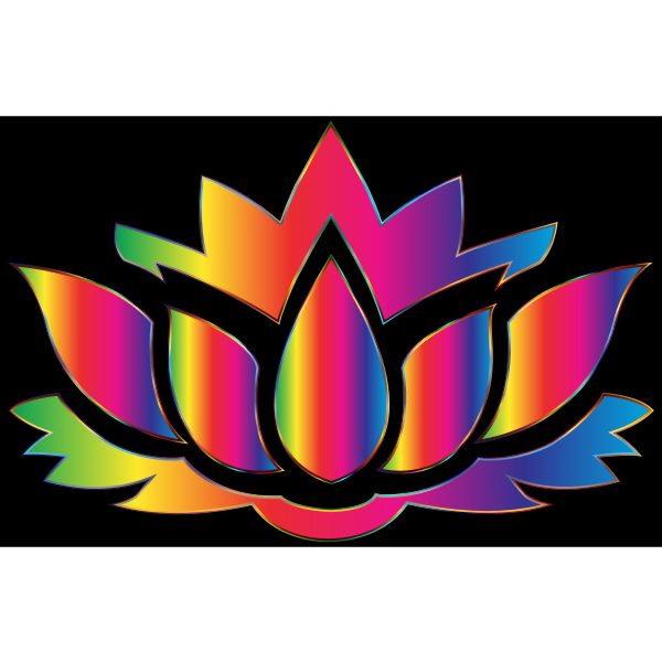 Rainbow Lotus Flower Silhouette