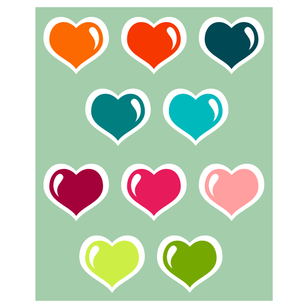 Download Rainbow Hearts Stickers Free Svg