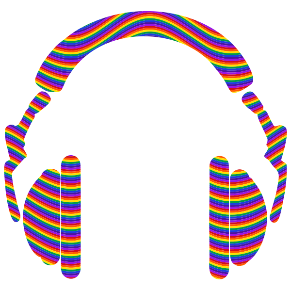 Rainbow Waves Headphones