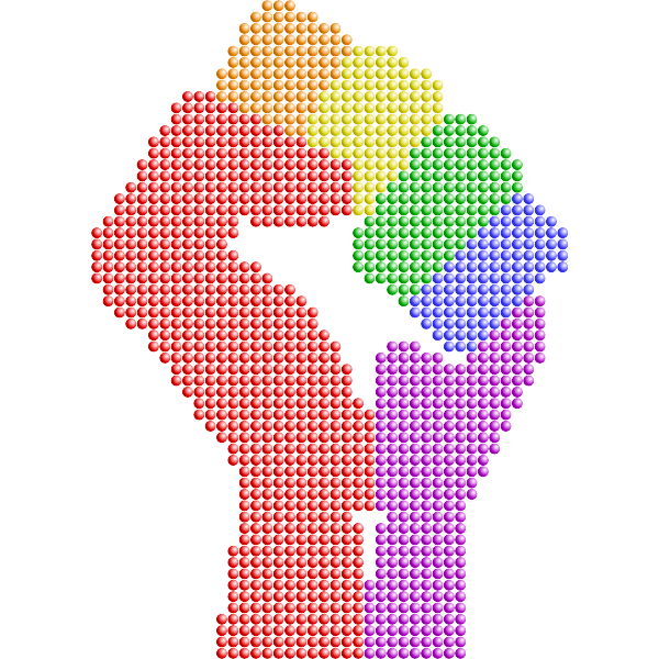 Clenched fist rainbow colors remix