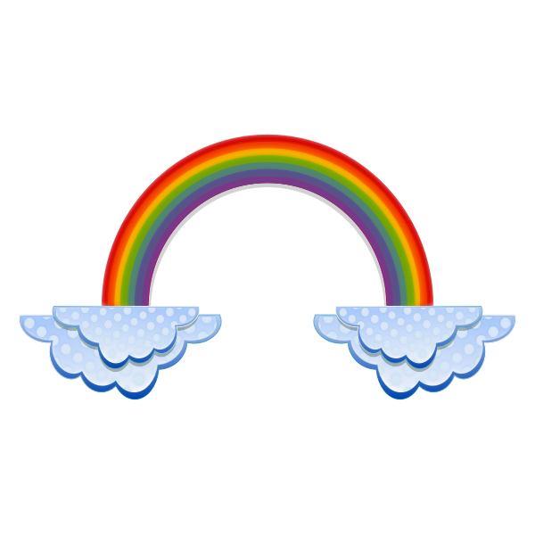 Cute Clouds With Rainbow Vector Image Free Svg