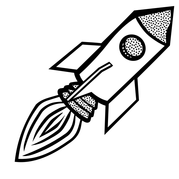 black and white free clipart spaceship