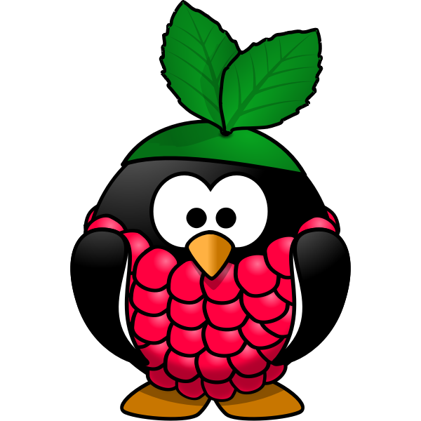 Raspberry penguin vector illustration