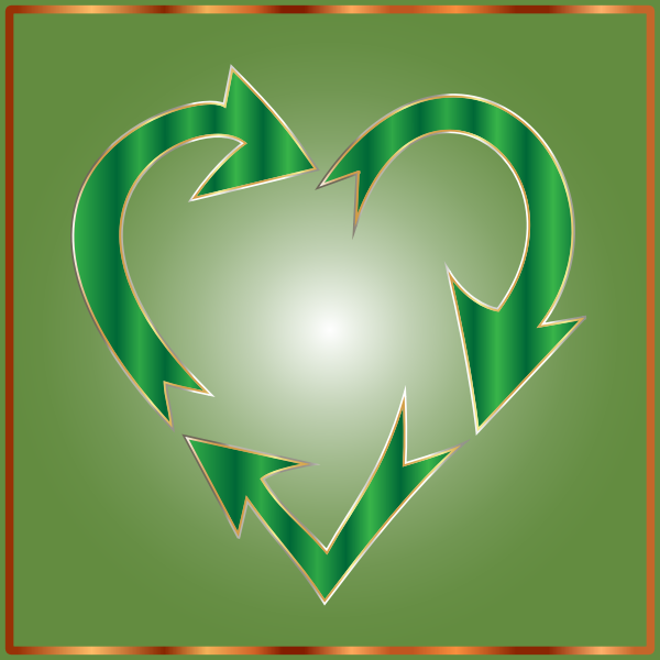 Heart shape recycling symbol