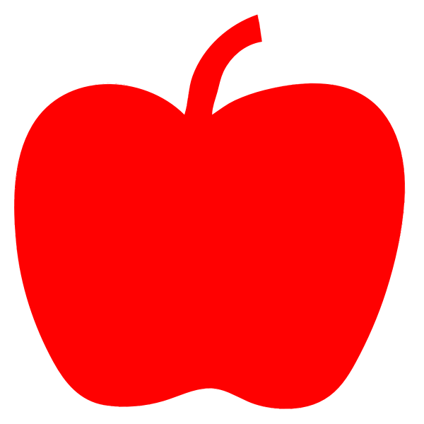 Vector image of simple red apple outline