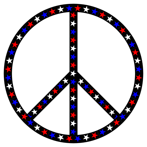 Red White Blue Peace Sign