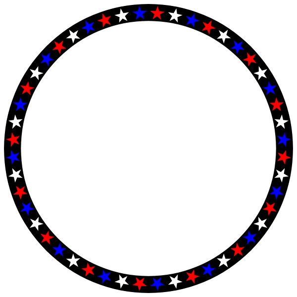 Red White Blue Stars Circle