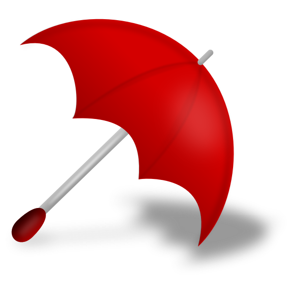 Vector image of red umbrella with shadow
