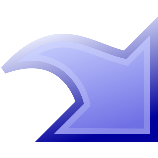Vector drawing of arrow downwards in blue color