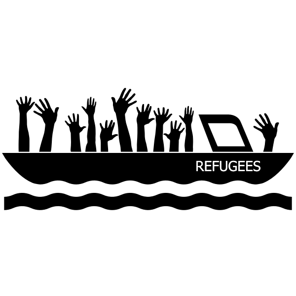 Refugee Ship Silhouette