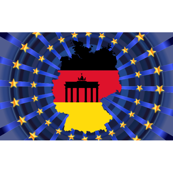 Republic Of Germany Map Flag Enhanced