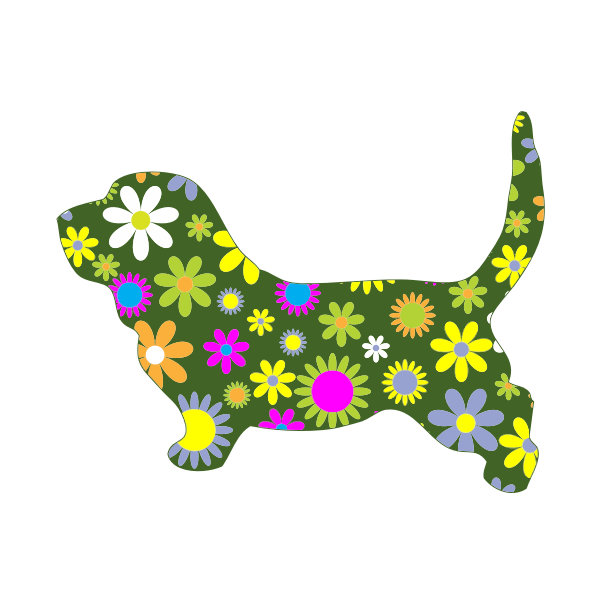 Retro Floral Dog