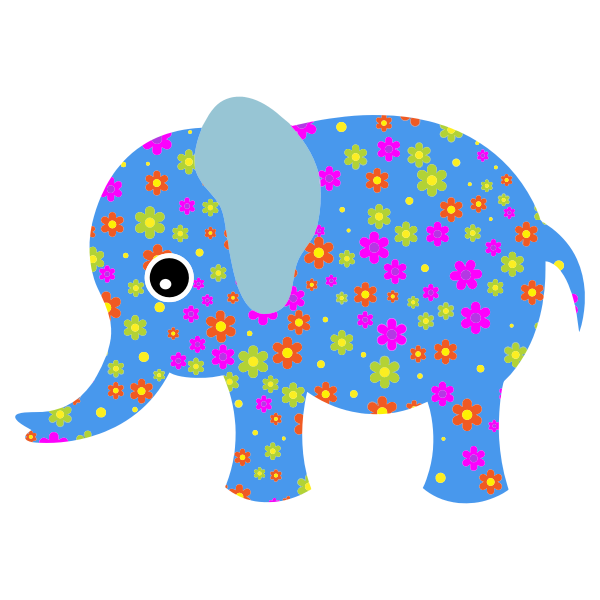 Download Floral elephant | Free SVG