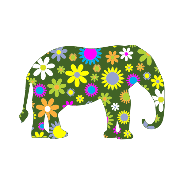 Download Flowery elephant | Free SVG