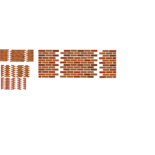 A set of several brick wall sets vector image