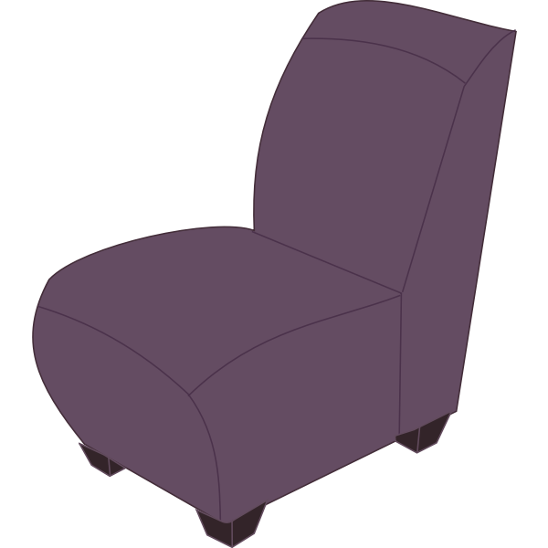 Purple armless chair