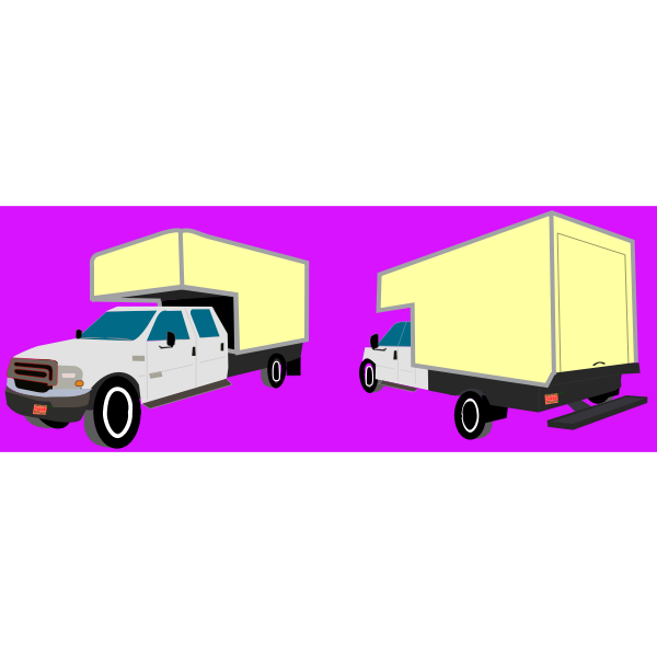 Box truck vector drawing