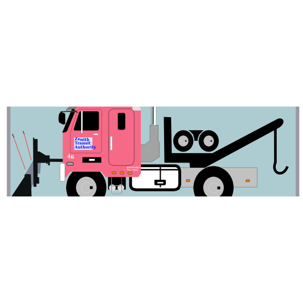 Tow truck with snow plow vector image