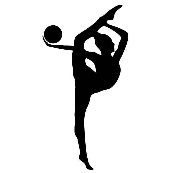 Rhythmic gymnast silhouette vector illustration