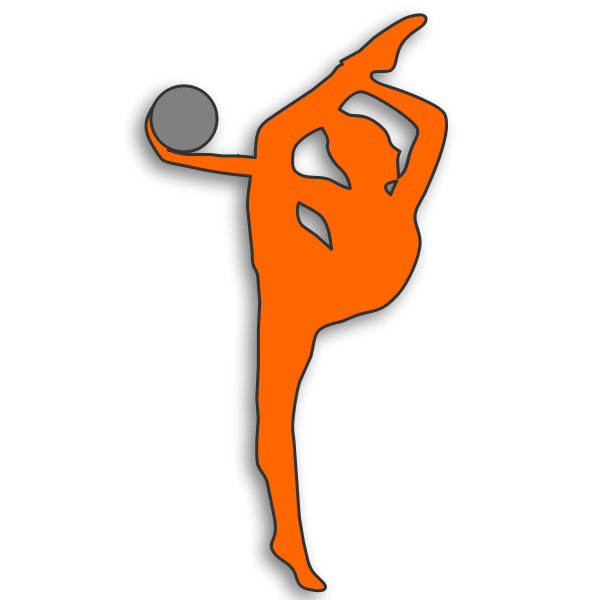 Rhythmic gymnast silhouette vector drawing