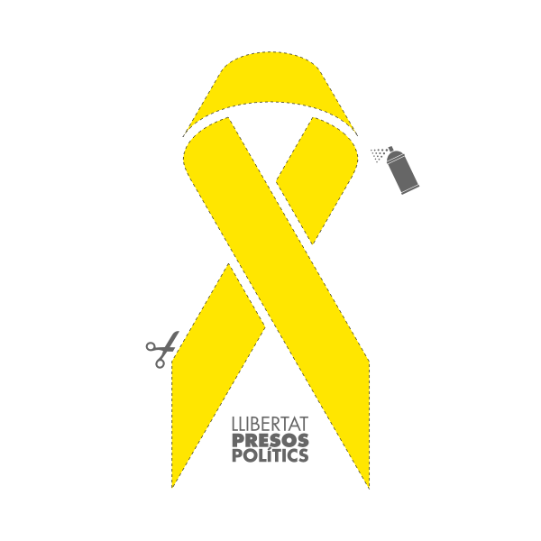 Yellow ribbon stencil | Free SVG