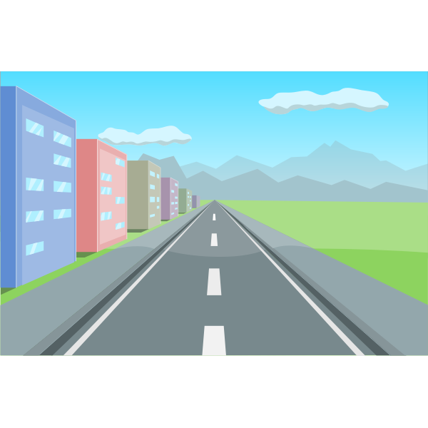 Vector clip art of driving perspective