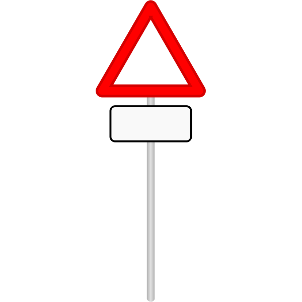 Vector clip art of blank warning triangular street sign