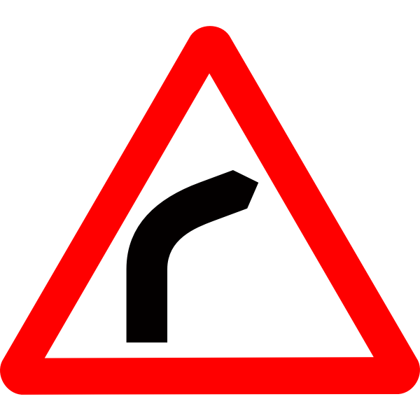 Bend To The Right Traffic Sign Vector Graphics Free Svg