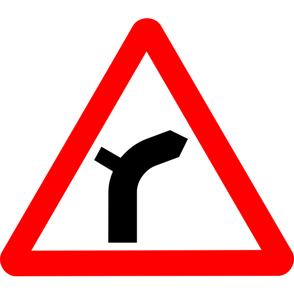 Minor side road junction sign vector illustration