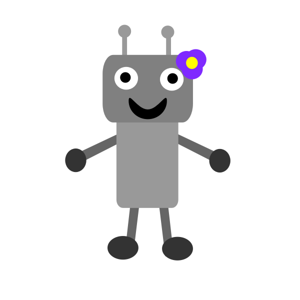 Vector image of robot with TV screen