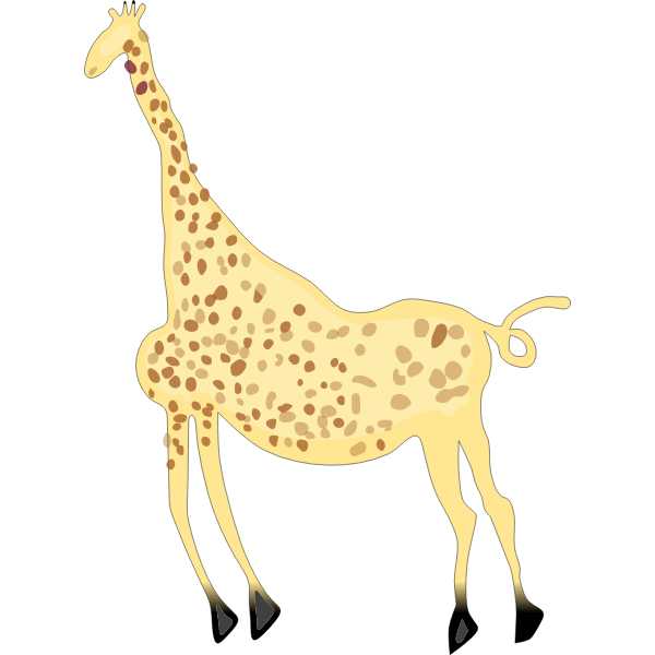 Rock Art Acacus Giraffe - Colored
