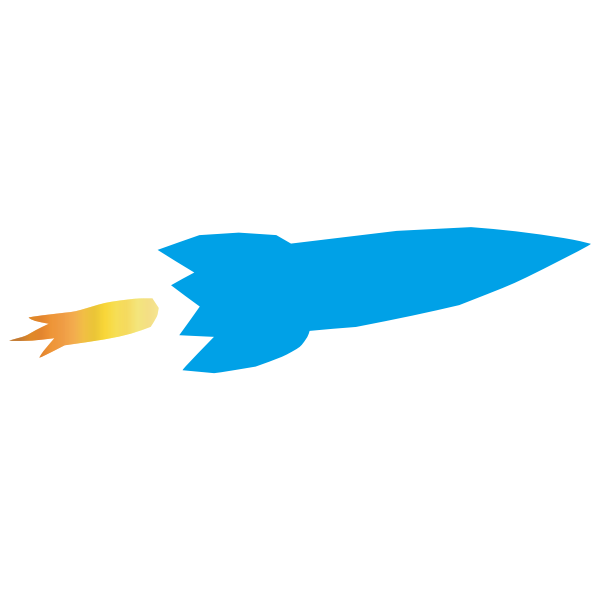 Blue rocket silhouette