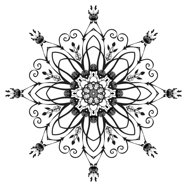 Flowery black and white design