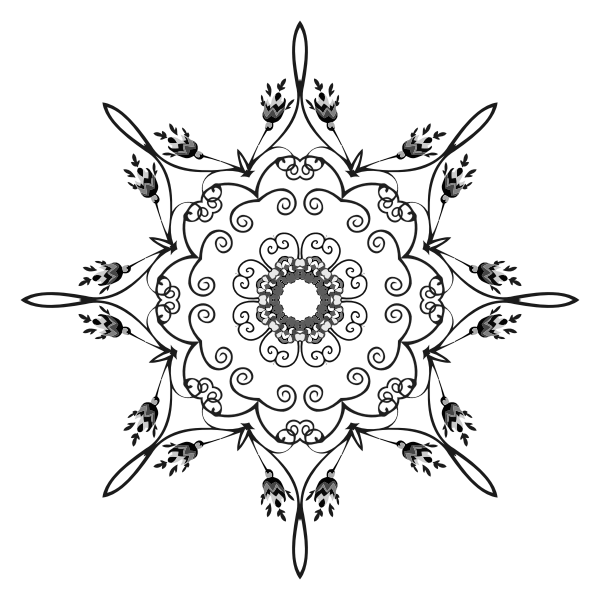 Download Floral Mandala In Black And White Free Svg PSD Mockup Templates