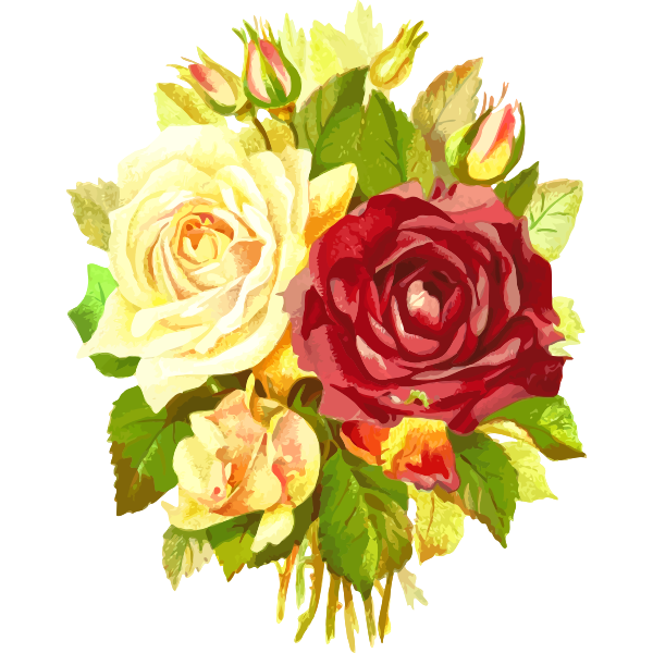 Colorful roses bouquet