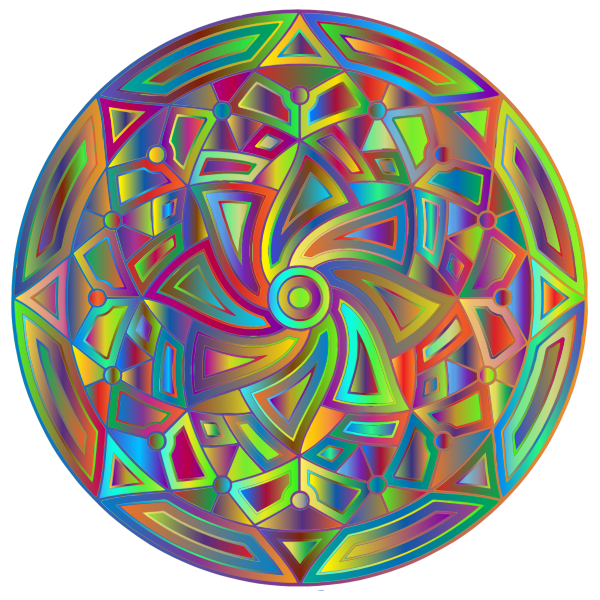 Round Mandala Design Prismatic 2