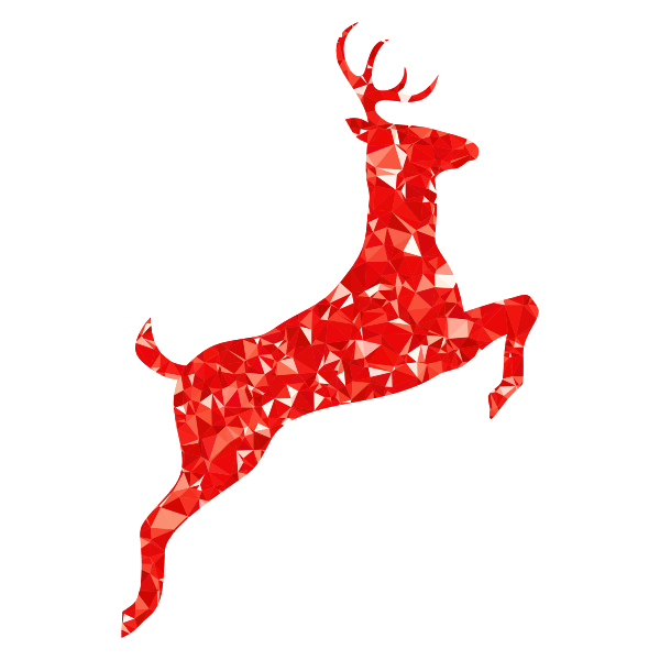 Ruby Leaping Deer Silhouette