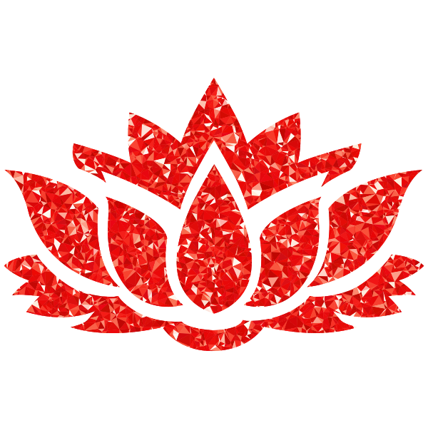 Ruby Lotus Flower Silhouette