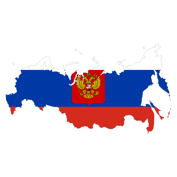 Vector image of the map of Russia