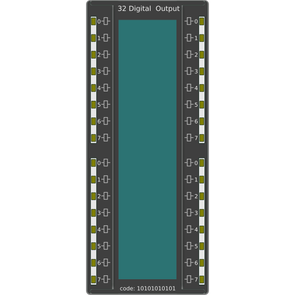 PLC 32 digital output card vector image