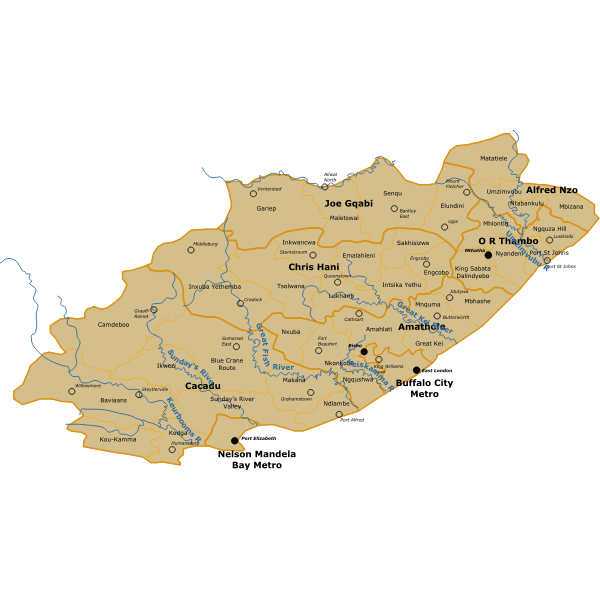 SA Eastern Cape Map