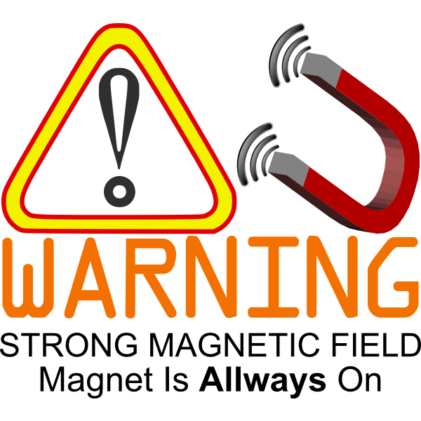 Strøm konto badning Strong magnet warning sign vector image | Free SVG