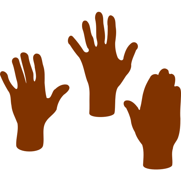 Hands vector silhouette