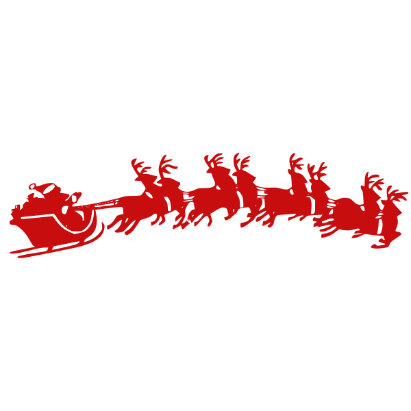 Santa's sleigh red silhouette