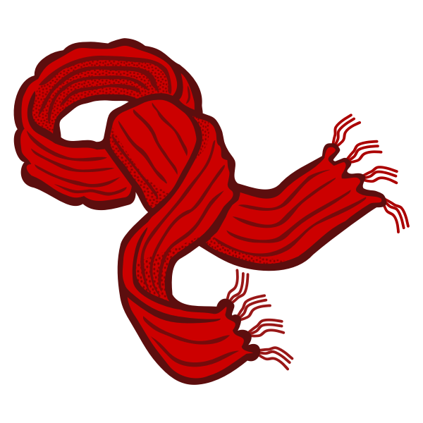 Red scarf line art vector clip art
