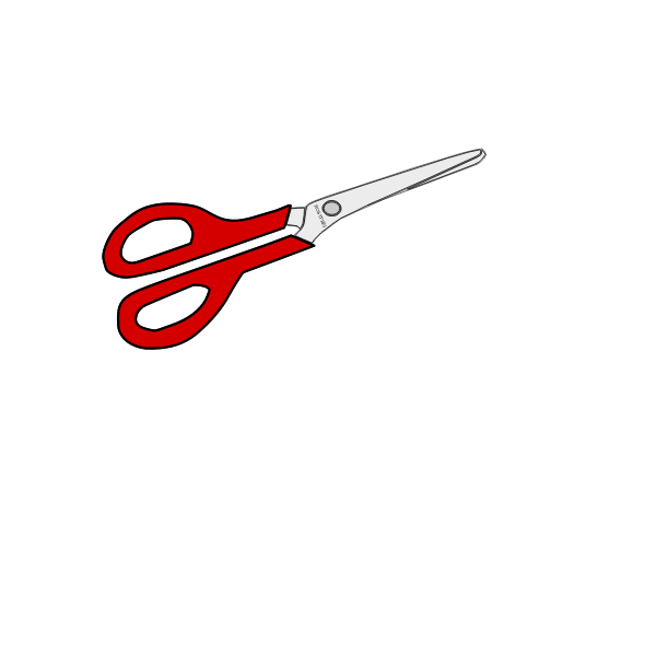 Vector drawing of red handle scissors