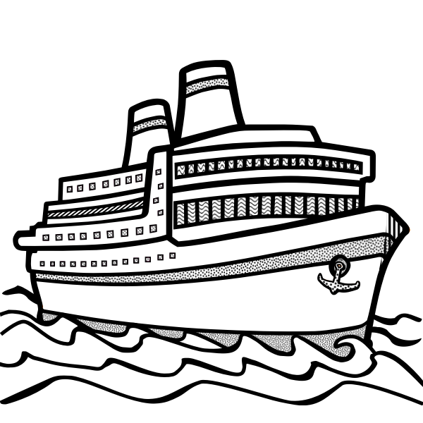 line drawing of cruise ship