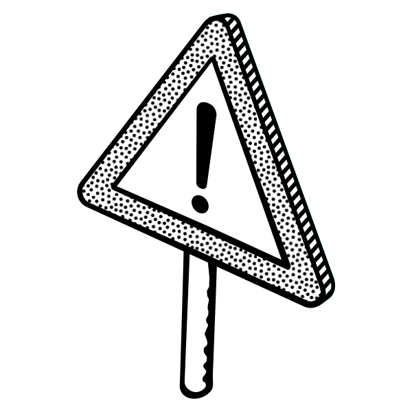 Image of warning traffic sign with a spotty outline
