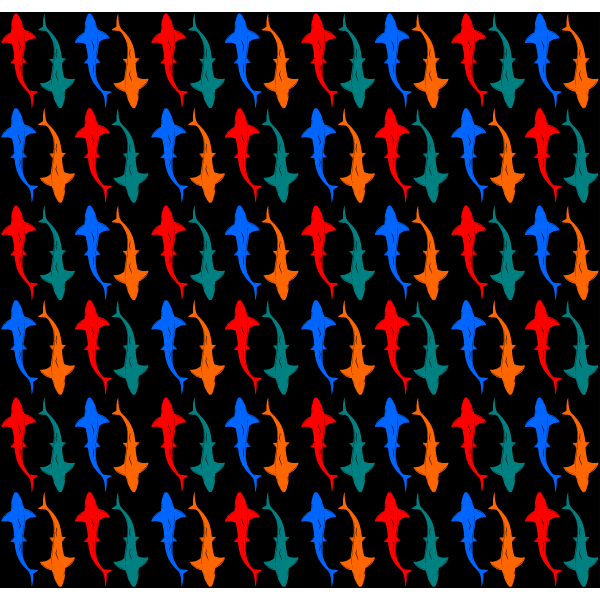 Seamless pattern with sharks II